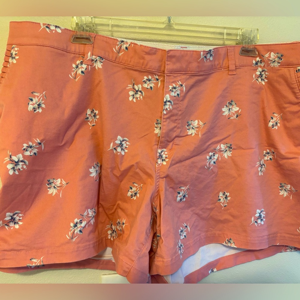 Lane Bryant Floral Coral Shorts
